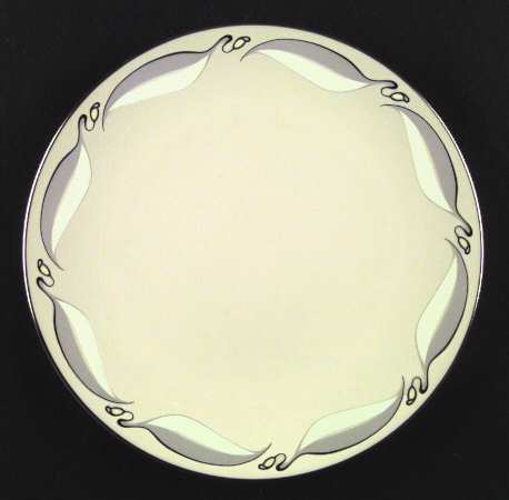 Valinda Leaf Gray (Rim & Coupe) Coupe Dinner Plate