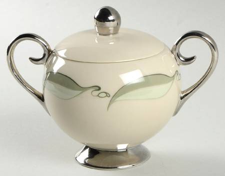 Valinda Leaf Light Green (Rim & Coupe) Sugar Bowl & Lid
