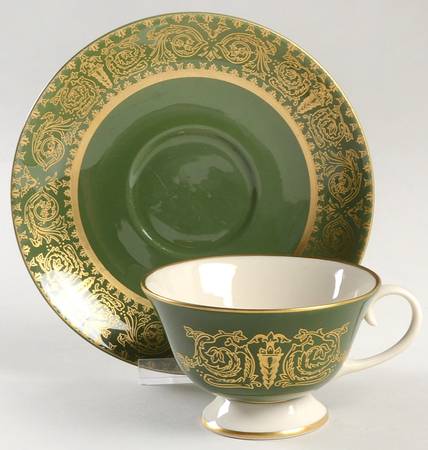 Vienna Spanish Green Footed Cup & Saucer Set