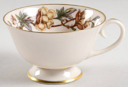 Woodrose No Color Band (Gold Trim, Rim) Footed Cup