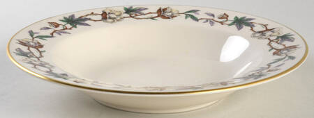 Woodrose No Color Band (Gold Trim, Rim) Rim Soup Bowl