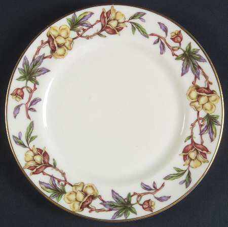 Woodrose No Color Band (Gold Trim, Rim) Bread & Butter Plate