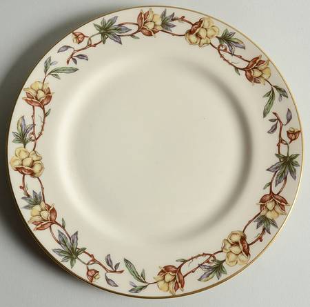 Woodrose No Color Band (Gold Trim, Rim) Salad Plate