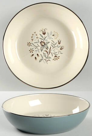 Woodsong Peacock (Rim & Coupe) 8" Round Vegetable Bowl