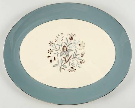 Woodsong Peacock (Rim & Coupe) 16" Oval Serving Platter