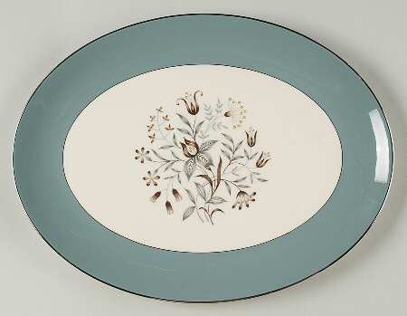 Woodsong Peacock (Rim & Coupe) 14" Oval Serving Platter