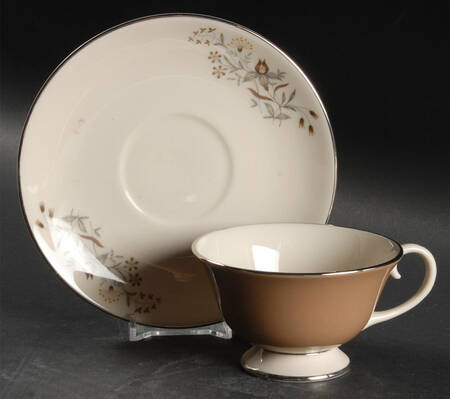 Woodsong Cocoa (Rim) Footed Cup & Saucer Set