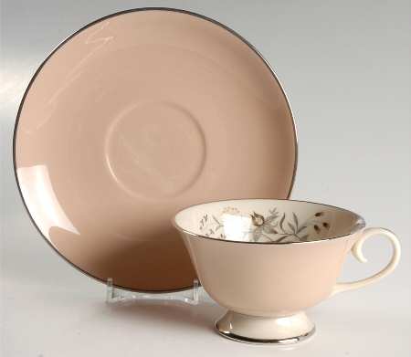 Woodsong Tan (Rim & Coupe) Footed Cup & Saucer Set