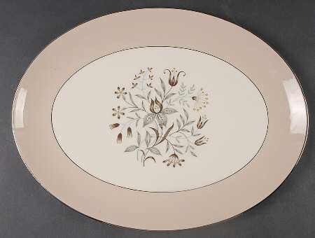 Woodsong Tan (Rim & Coupe) 14" Oval Serving Platter
