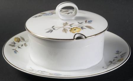 Blossom Time Jam/Jelly & Lid w/Attached Underplate