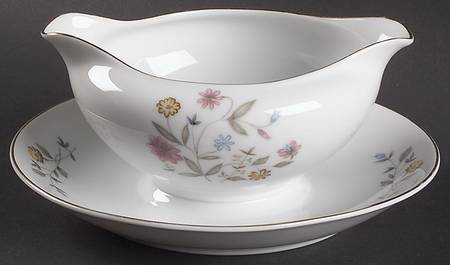 Blossom Time Gravy Boat with Attached Underplate