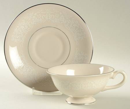 Queen's Lace Footed Cup & Saucer Set