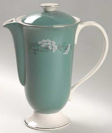 Queen's Lace Green Coffee Pot & Lid