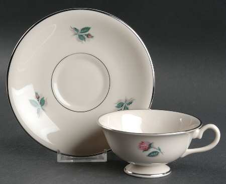 Sweetheart Rosebud Footed Cup & Saucer Set
