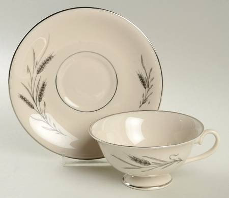 Whispering Wheat Footed Cup & Saucer Set