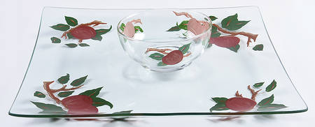 Apple (England Backstamp) 2-Piece Glassware Chip and Dip Set