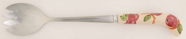 Apple (England Backstamp) Salad Serving Fork with Stainless Prongs