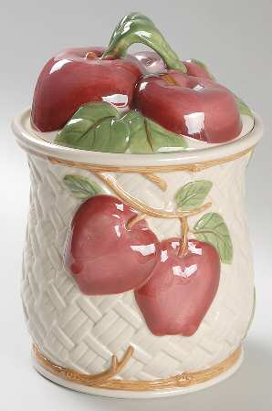 Apple (England Backstamp) 5" Storage Jar & Lid