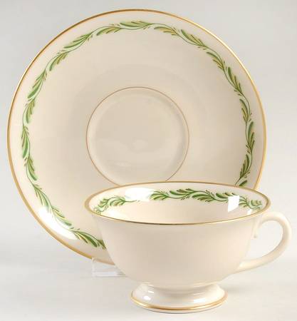 Arcadia Green Footed Cup & Saucer Set