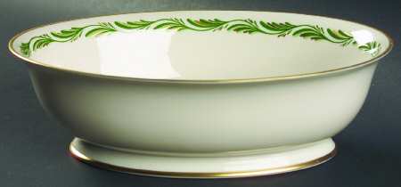 Arcadia Green 9" Oval Vegetable Bowl