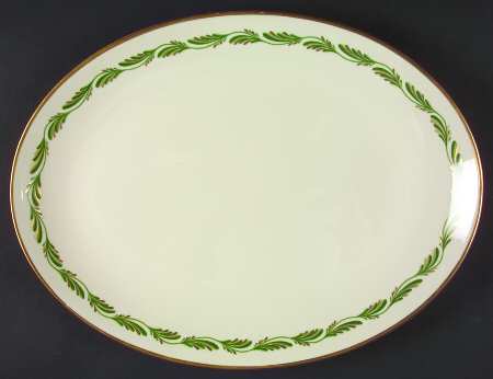 Arcadia Green 16" Oval Serving Platter