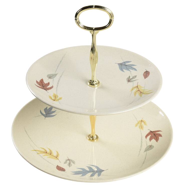 Autumn 6 5/8"-10"  2 Tiered Serving Tray (Dp, Sp) HC