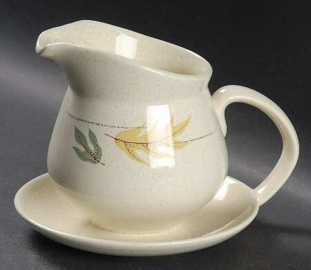 Autumn Gravy Boat with Attached Underplate