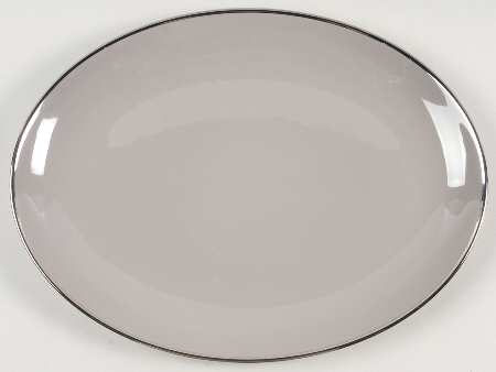 Birchbark (Platinum Trim) 12" Oval Serving Platter