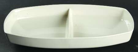 Blanc 10" Oval Divided Vegetable Bowl