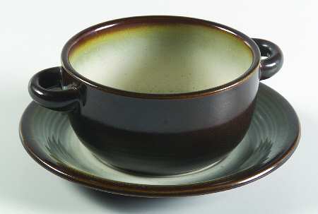 Chestnut Flat Cream Soup Bowl & Saucer Set