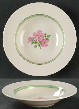 Cherokee Rose Green Band Fruit/Dessert (Sauce) Bowl