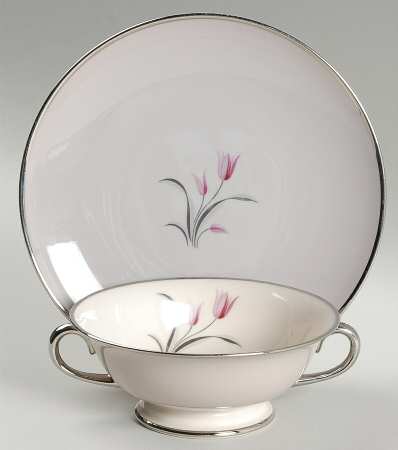 Claremont Footed Cream Soup Bowl & Saucer Set