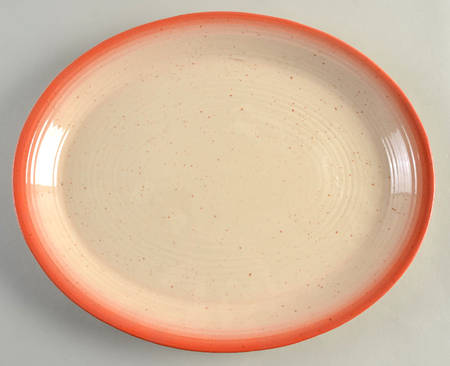 Country Craft Peachy Pink 14" Oval Serving Platter