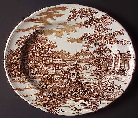 Coaching Days Brown 12" Oval Serving Platter