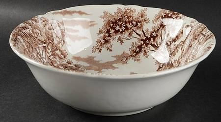 Coaching Days Brown 9" Round Vegetable Bowl