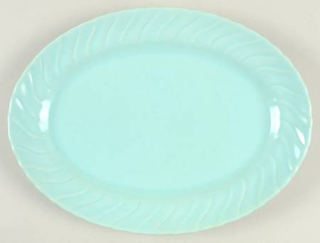 Coronado Aqua Glossy 11" Oval Serving Platter