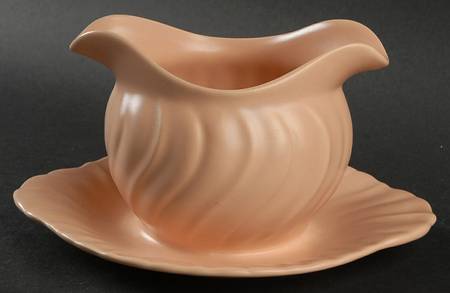 Coronado Coral Beige (Matte) Gravy Boat with Attached Underplate
