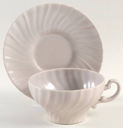 Coronado Gray (Matte) Flat Cup & Saucer Set by Franciscan