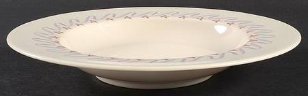 Crinoline (Pink & Blue) Rim Soup Bowl