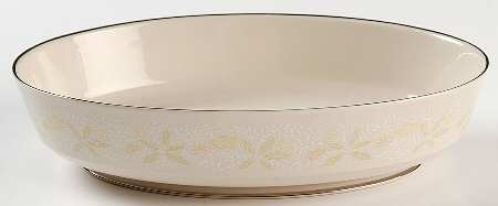 Crinoline (Pale Yellow) 9" Oval Vegetable Bowl