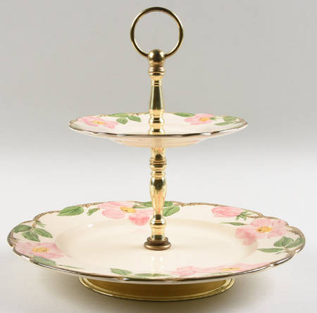 Desert Rose (USA Backstamp) 2 Tiered Serving Tray (Dinner&Bread/Butter Plate)