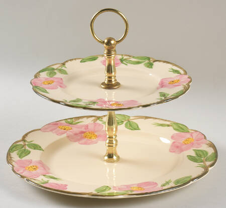 Desert Rose (USA Backstamp) 2 Tiered Serving Tray (Dinner & Salad Plate)