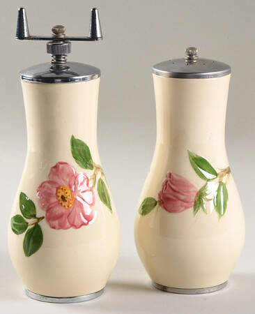 Desert Rose (USA Backstamp) Bulbous Salt & Pepper Mill (SALBO & PEPMBA)