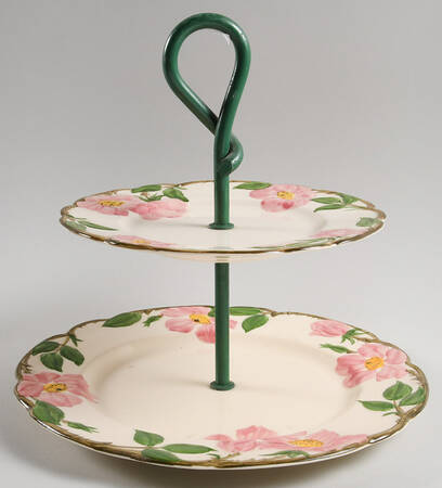 Desert Rose (USA Backstamp) 2 Tiered Serving Tray (Dinner & Salad Plate)