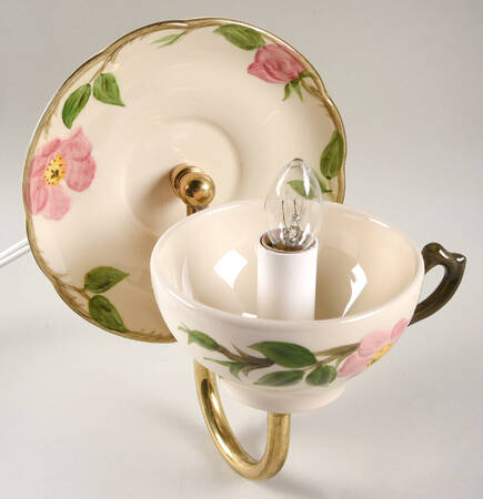Desert Rose (USA Backstamp) 7 1/2"-7 3/4" Electric Wall Sconce HC