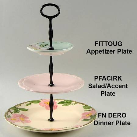 Desert Rose (USA Backstamp) Mixed/Match 3 Tier Serving Tray