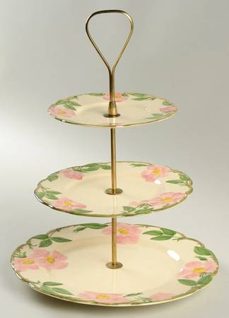 Desert Rose (USA Backstamp) 3-Tiered Serving Tray (DP, SP, BB)