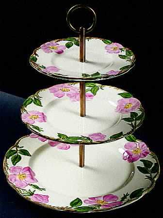 Desert Rose (USA Backstamp) 3-Tiered Serving Tray (DP, SP, BB)