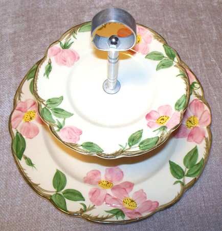 Desert Rose (USA Backstamp) 2 Tiered Serving Tray (Dinner & Salad Plate)