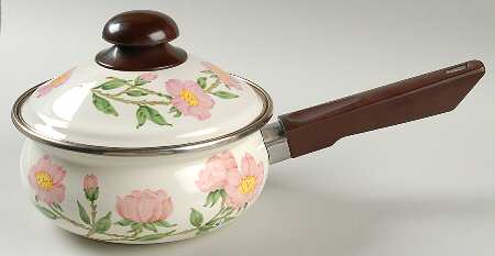 Desert Rose (USA Backstamp) 1 Qt Metal Covered Saucepan